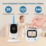 Load image into Gallery viewer, Baby Camera with Monitor - 2K HD Video Surveillance
