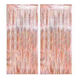 2Pcs 2m Tinsel Curtain Party Background Decor