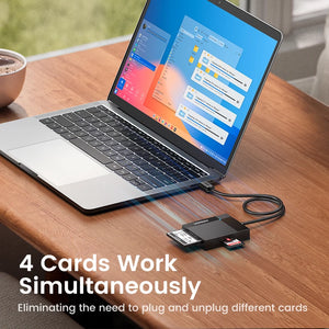 Card Reader SD Micro SD TF CF MS 4-in-1 USB-C/USB3.0