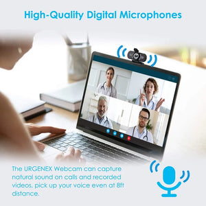 Wide Angle Autofocus Webcam with Built-in Microphone 1080P HD