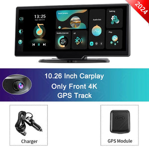 K2 10.26" Dash Cam 4K Rearview Camera Carplay & Android Auto