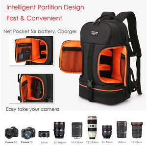 Professional Digital SLR Camera Backpack with Rain Cover