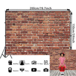 Load image into Gallery viewer, Red Brick Wall Photography Backdrop for Events
