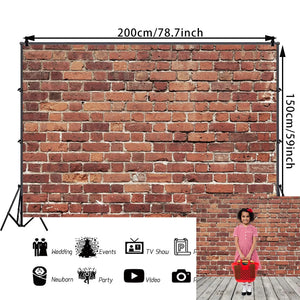 Red Brick Wall Photography Backdrop for Events