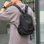 Load image into Gallery viewer, Mini Men&#39;s Fashion Backpack - Black Canvas Bag
