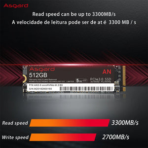 Asgard M.2 SSD - 512GB, 1TB, 2TB PCIe NVMe Solid State Drive